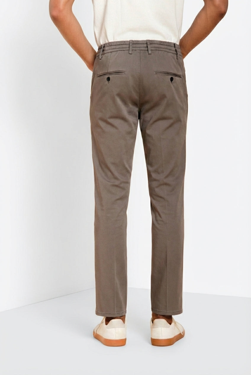 Milano Jogger Travel pantalone chino uomo in raso tecnico travel stretch extra slim fit