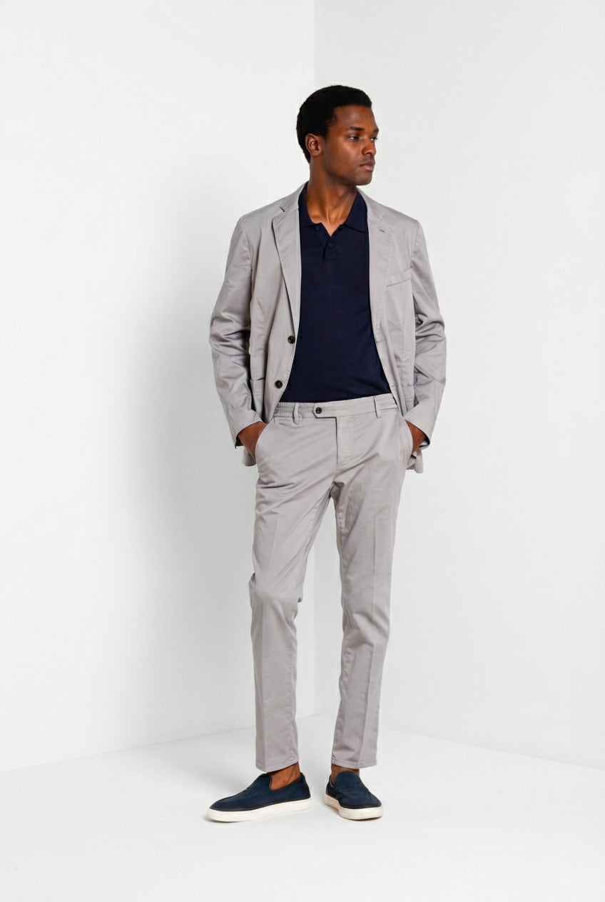 Milano Jogger Travel pantalone chino uomo in raso tecnico travel stretch extra slim fit