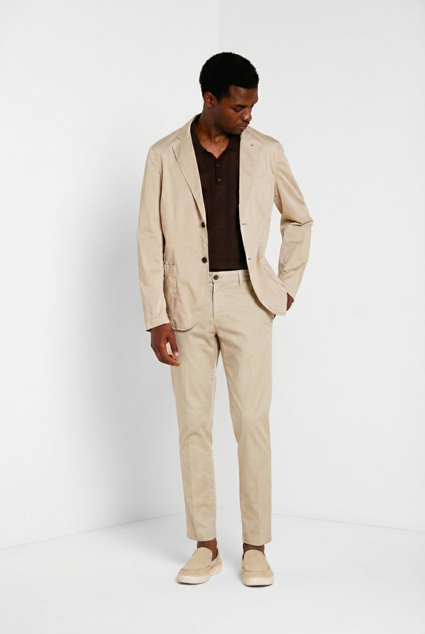 Milano Jogger Travel pantalon chino homme en satin technique travel stretch extra slim fit