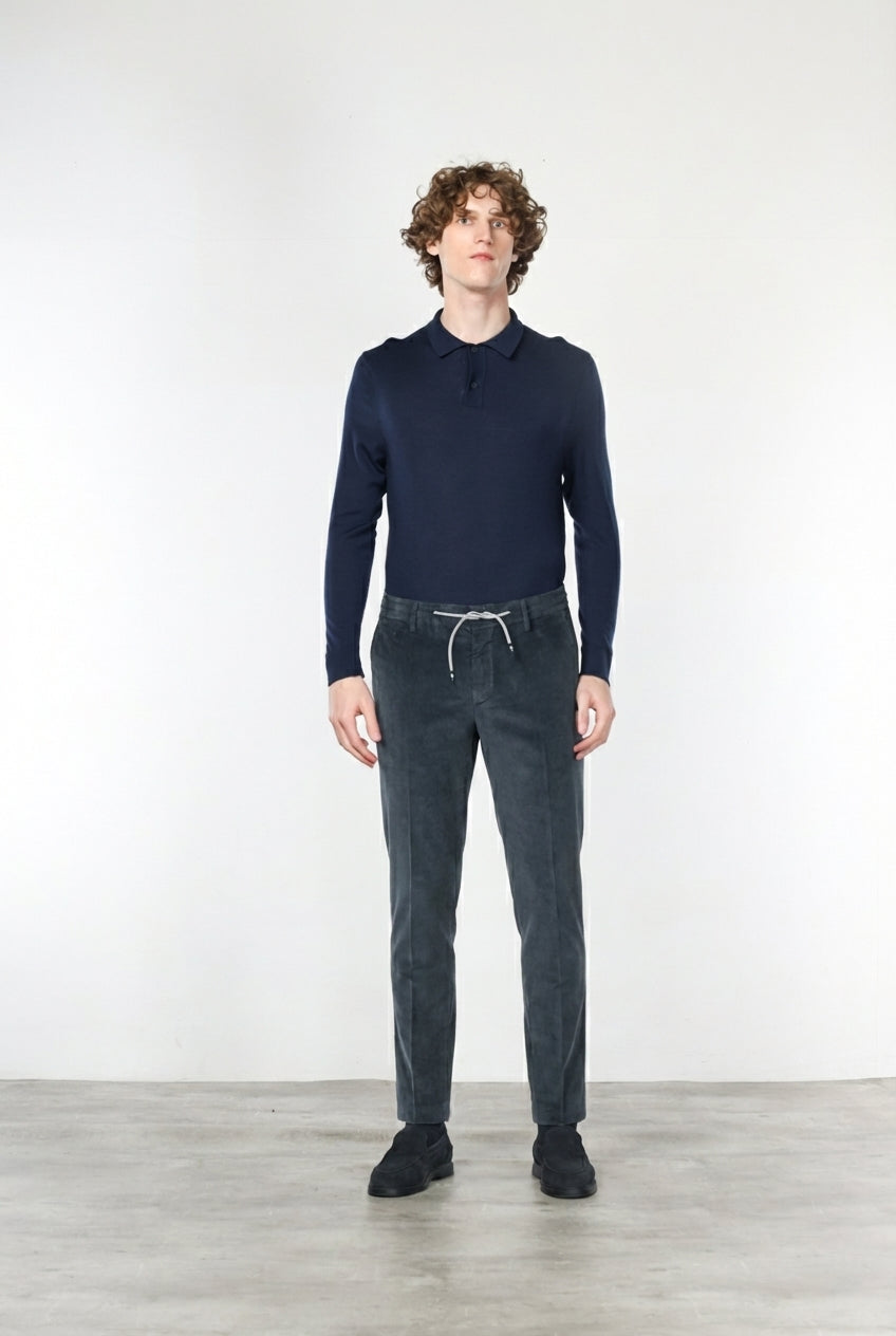 Milano Jogger pantalone chino uomo in velluto 500 righe extra slim fit