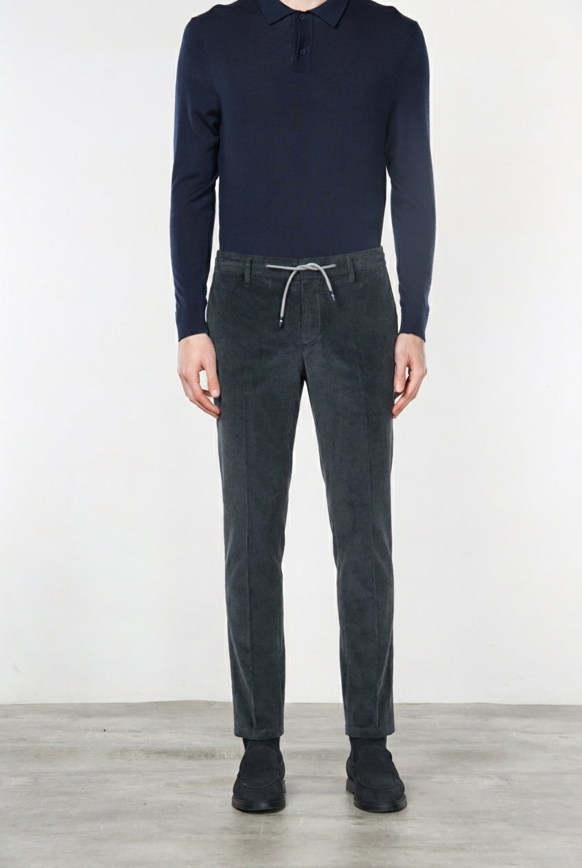 Milano Jogger pantalone chino uomo in velluto 500 righe extra slim fit
