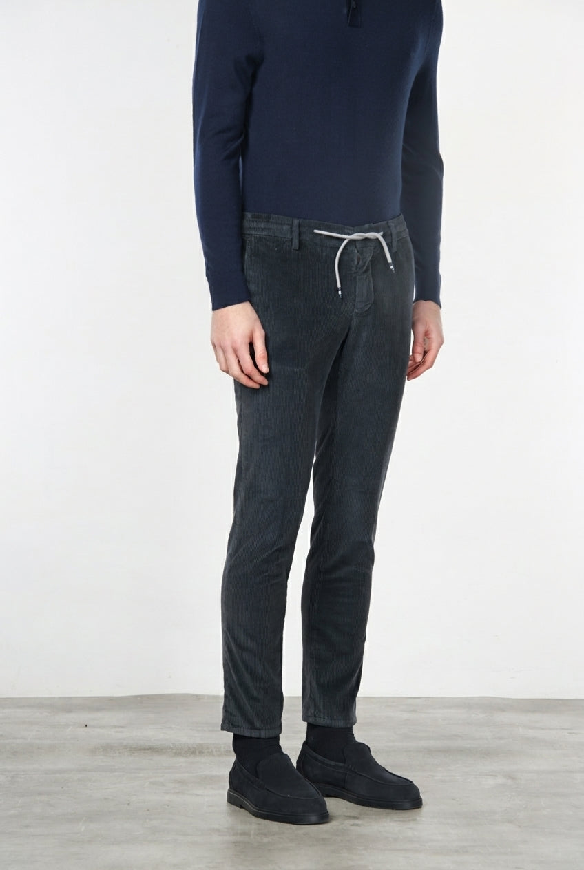 Milano Jogger pantalone chino uomo in velluto 500 righe extra slim fit
