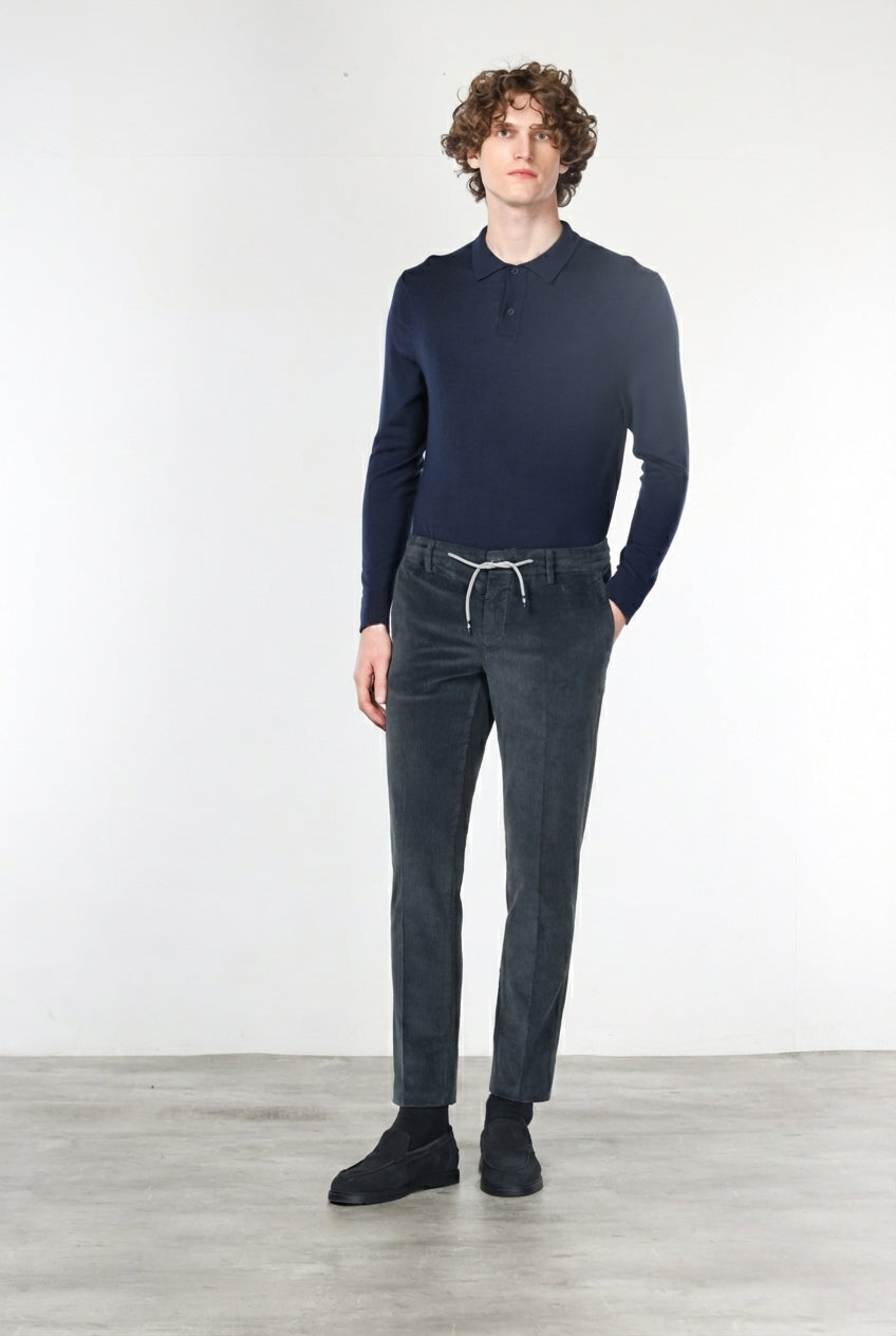 Milano Jogger pantalone chino uomo in velluto 500 righe extra slim fit