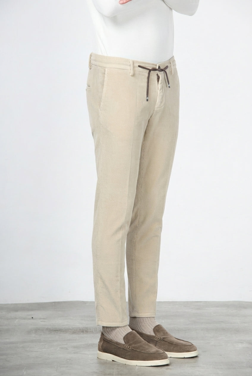 Milano Jogger pantalone chino uomo in velluto 500 righe extra slim fit