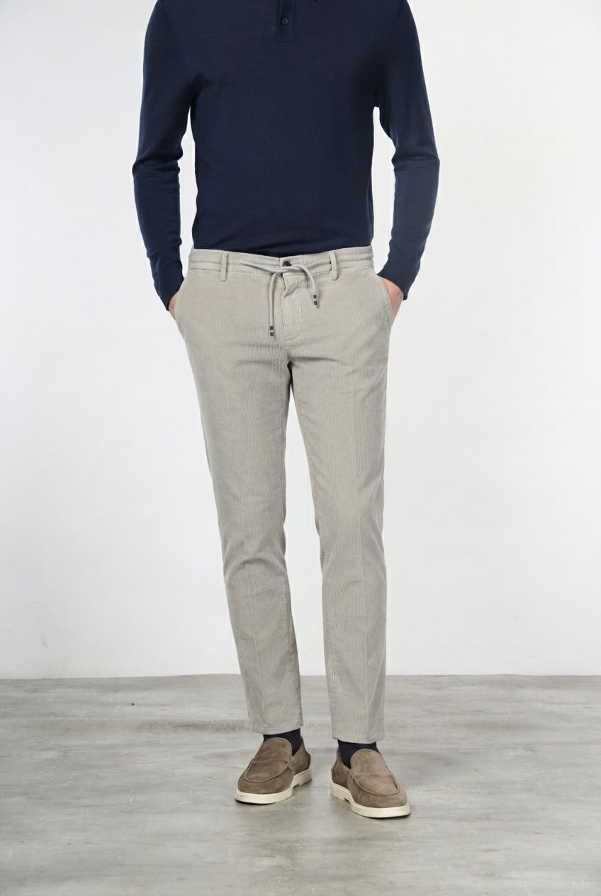 Milano Jogger pantalone chino uomo in velluto 500 righe extra slim fit