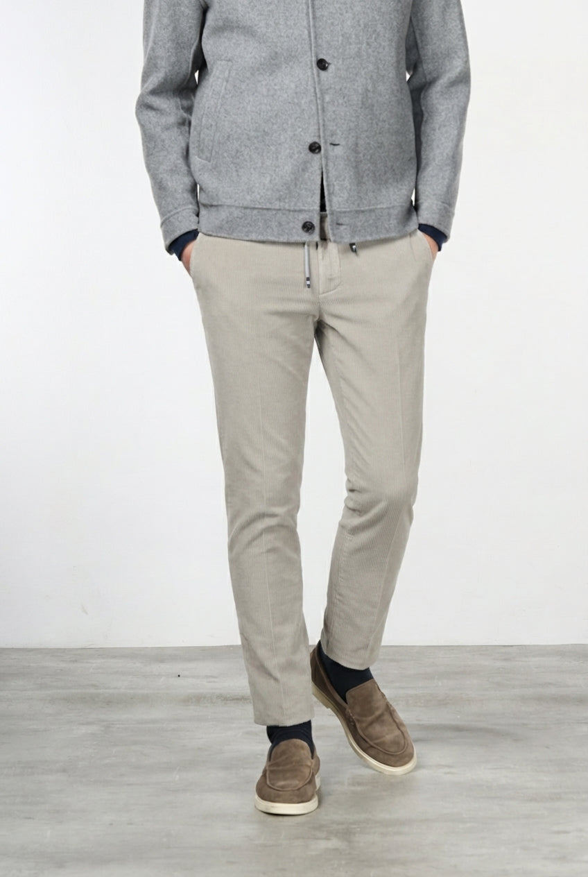 Milano Jogger pantalone chino uomo in velluto 500 righe extra slim fit