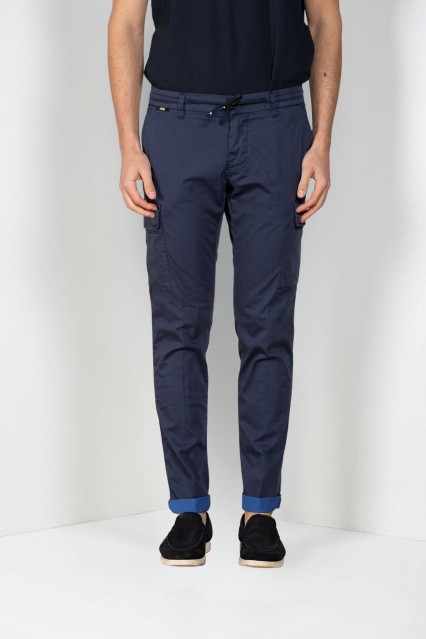 Chile Jogger men's cargo pants in technical travel stretch satin extra slim fit