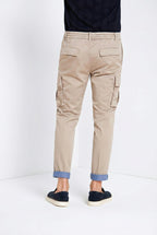 Pantalone cargo uomo Chile Jogger Mason's beige chiaro in raso slim fit - vista laterale SS26
