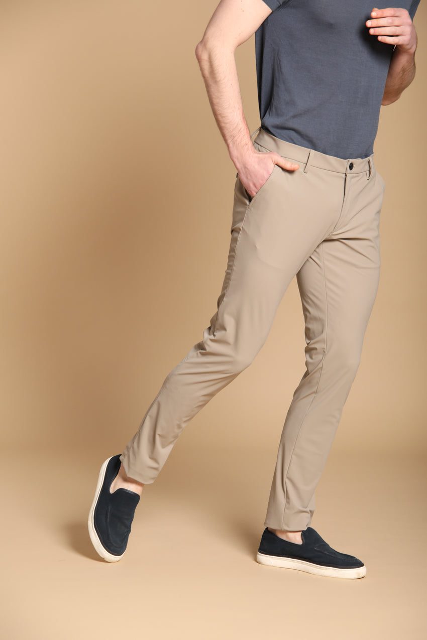 Milano Dynamic Herren Chino Jogger Hose aus supertechnischem Jersey Extra Slim Fit