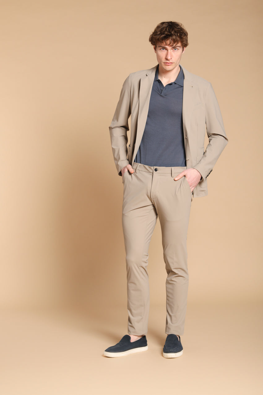 Milano Dynamic Herren Chino Jogger Hose aus supertechnischem Jersey Extra Slim Fit