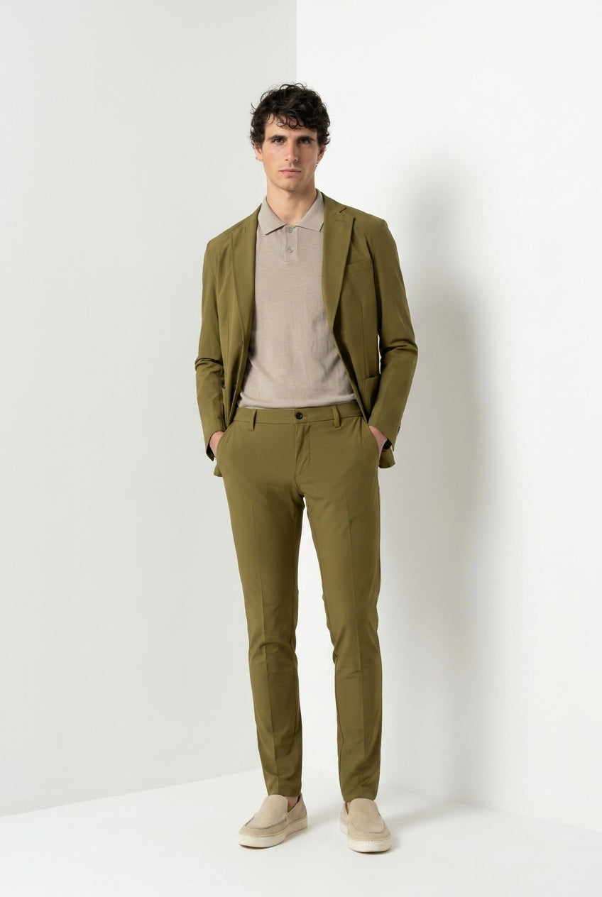 Milano Dynamic pantalone chino jogger uomo in jersey super tecnico extra slim fit