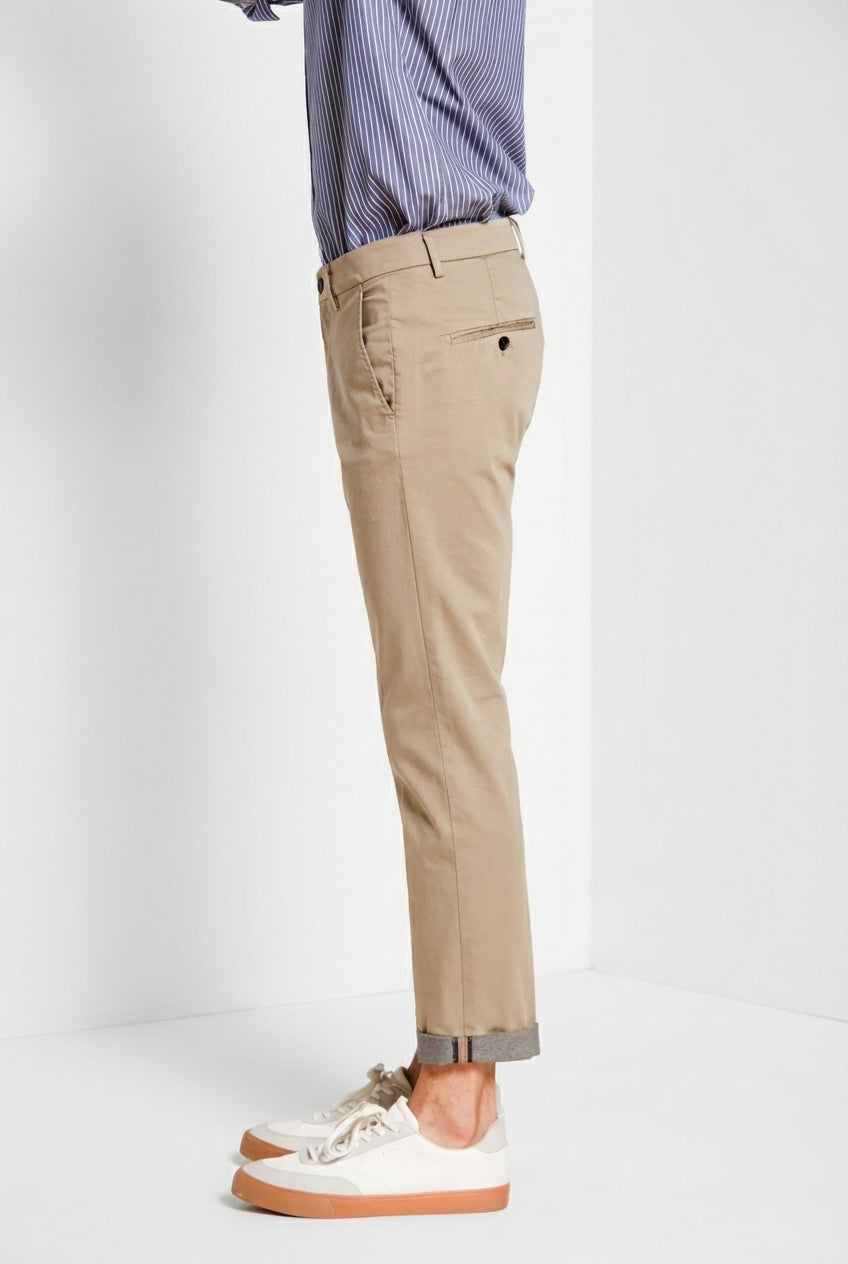 Torino Travel pantalon chino homme en satin technique travel stretch slim fit