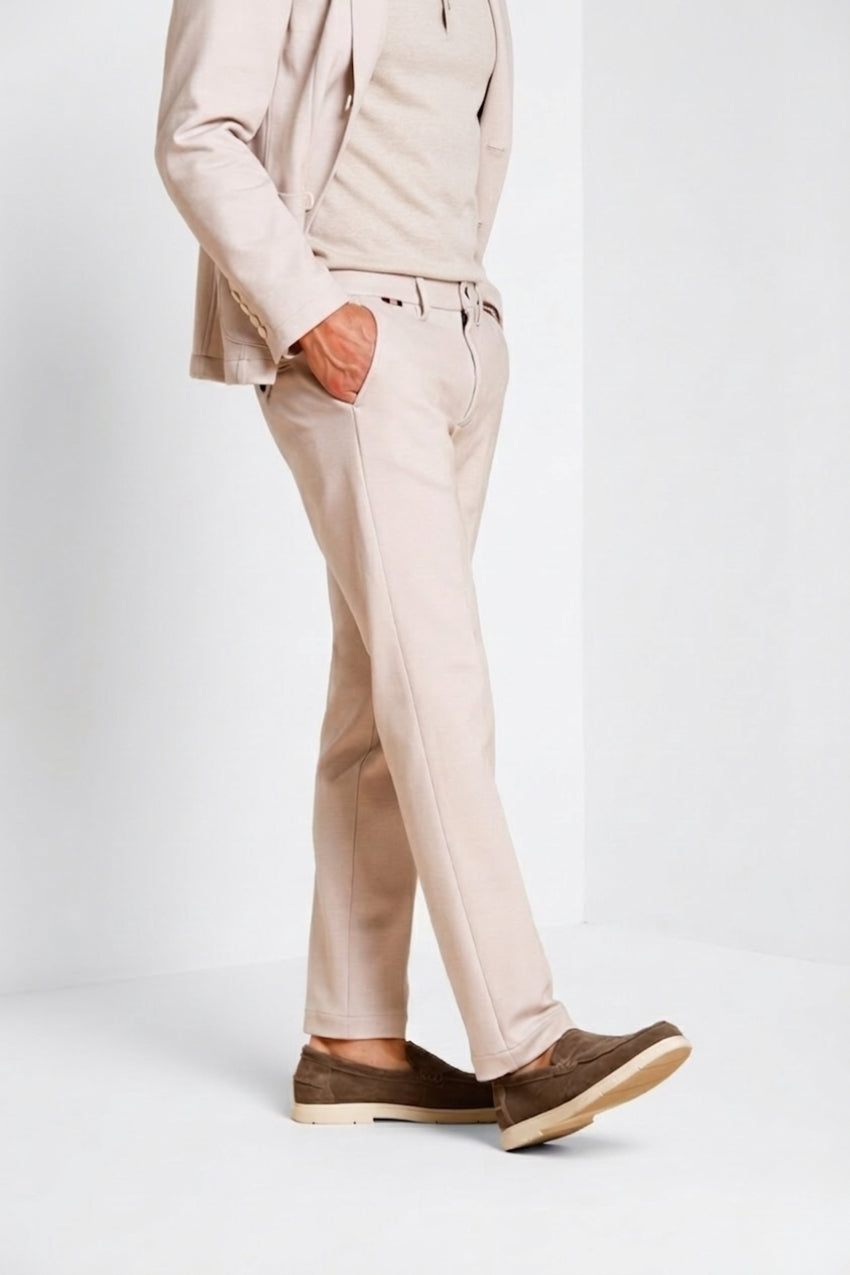 Torino Jog pantalone chino jogger uomo in jersey piquet stretch slim fit