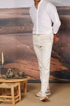 New York Herren Chino Hose aus Leinen und Baumwoll-Twill Regular Fit