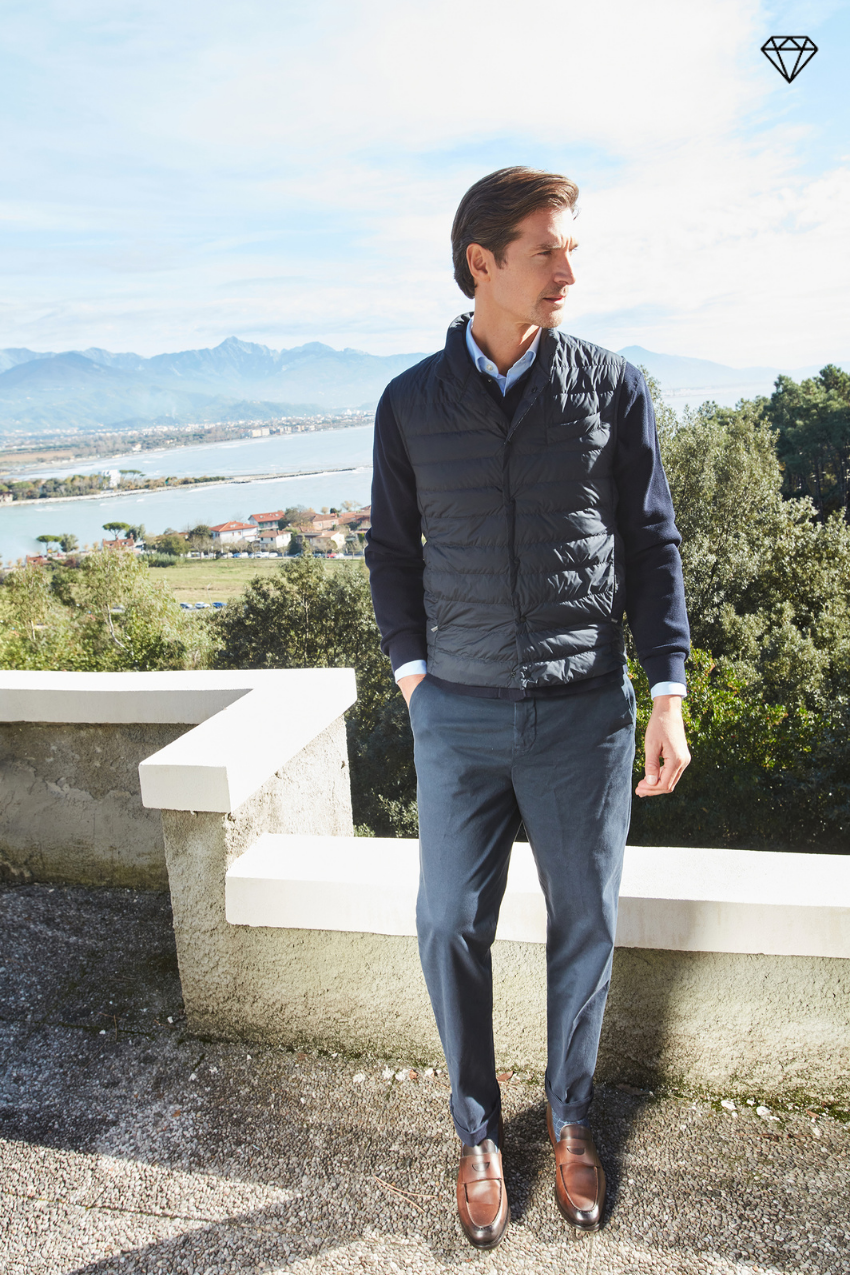 New York Herren Chinohose aus Stretch-Gabardine Regular Fit ①