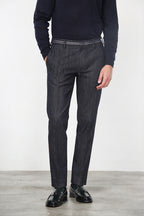 New York Elegance pantalone chino uomo in denim stretch regular fit