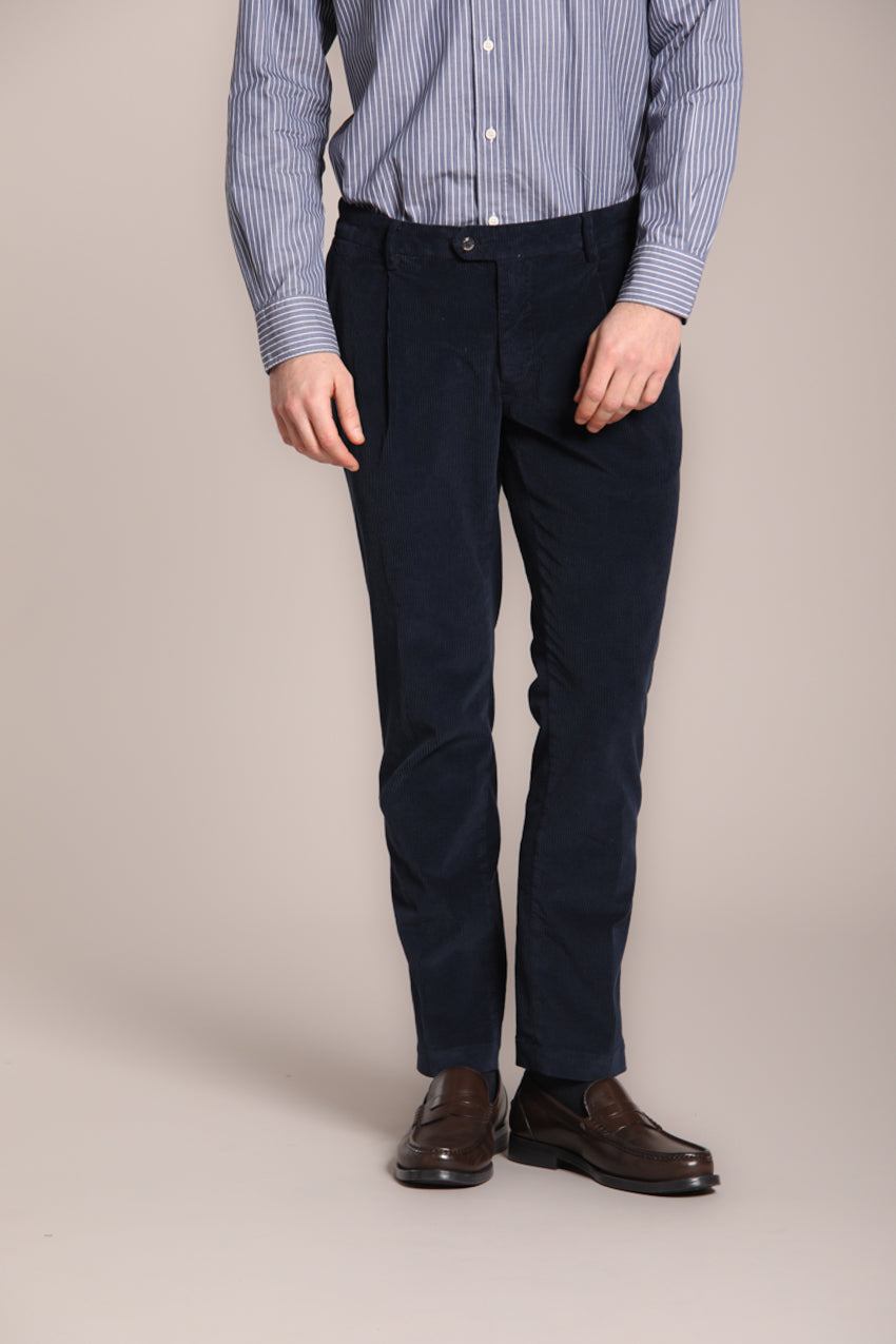 Foto 1 New York Time 1 Pinces pantalone chino uomo in velluto 500 righe regular fit