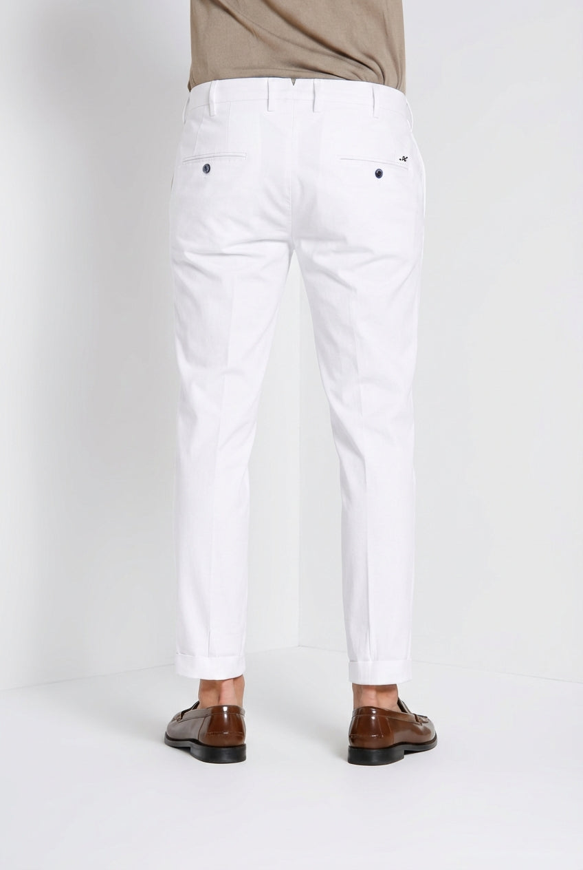 pantalone chino uomo Mason's New York regular fit — vestibilita' posteriore bianco