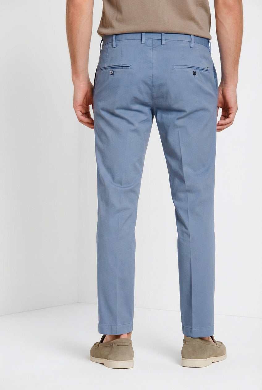 New York pantalone chino uomo in gabardina stretch regular fit ①