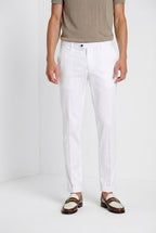 pantalone chino uomo bianco Mason's New York regular fit — gabardina stretch in cotone SS26