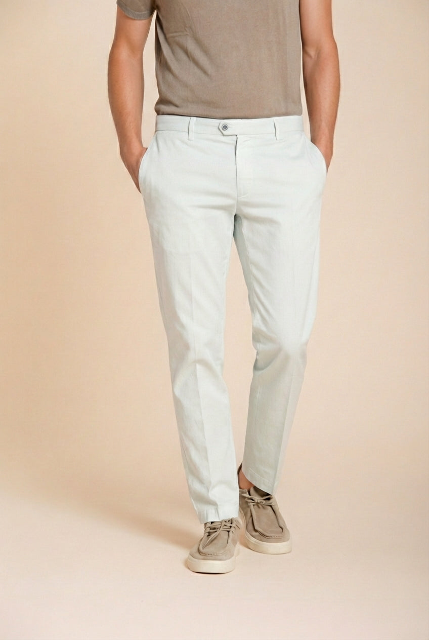 New York pantalone chino uomo in gabardina stretch regular fit ①