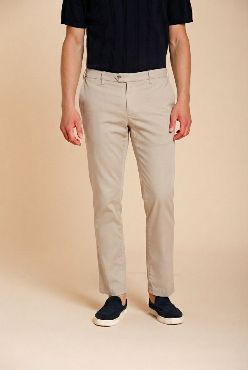 New York pantalone chino uomo in gabardina stretch regular fit ①