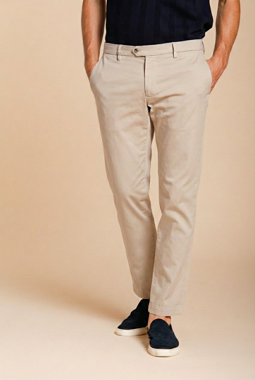 New York pantalone chino uomo in gabardina stretch regular fit ①