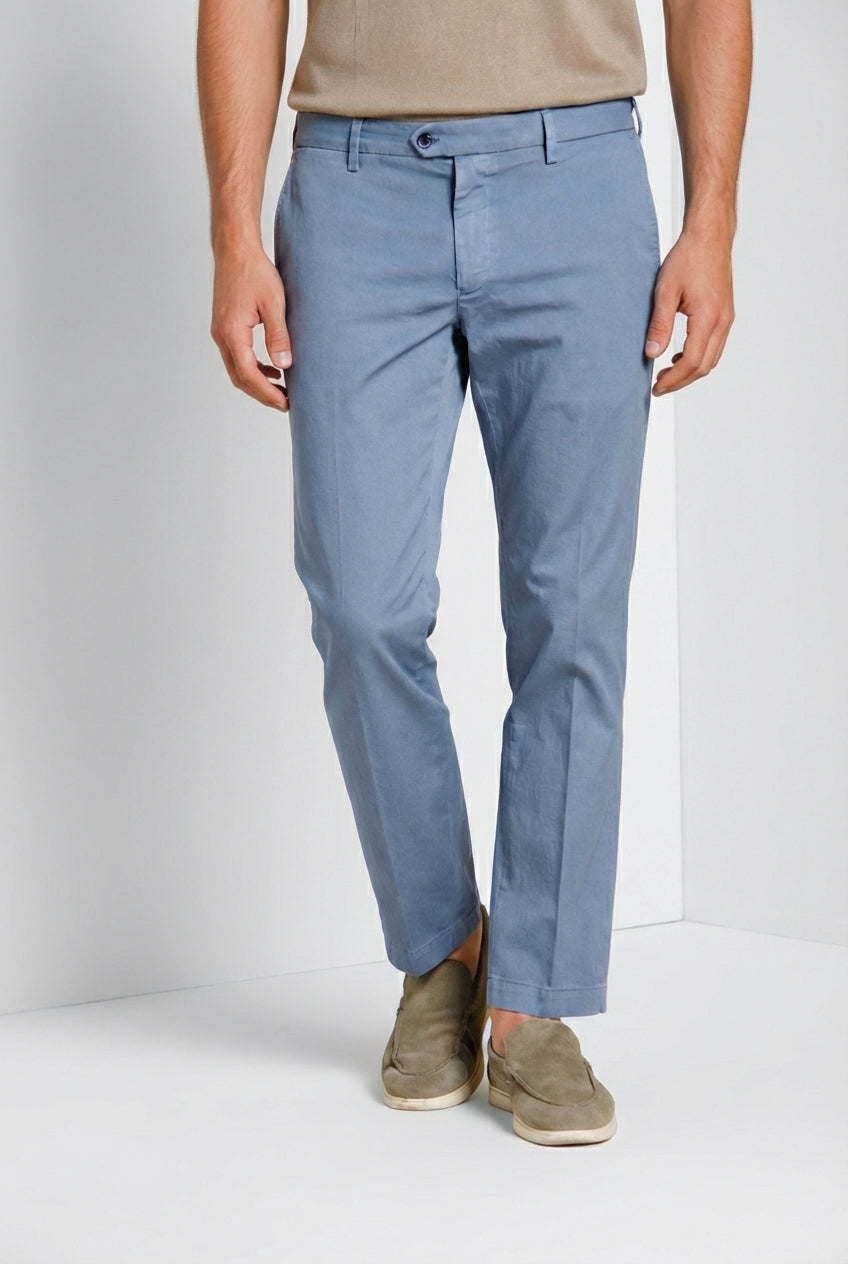 New York pantalone chino uomo in gabardina stretch regular fit ①