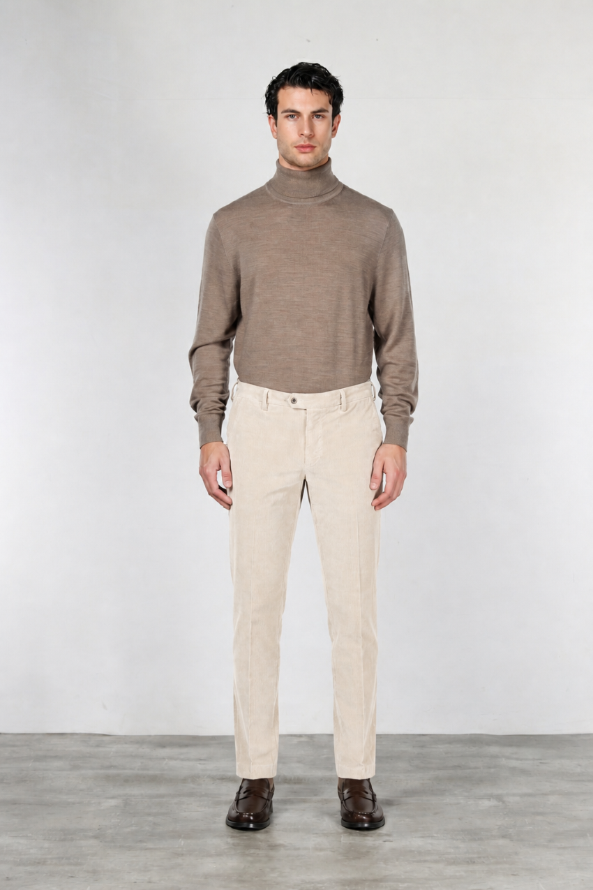 New York pantalone chino uomo in velluto 2000 righe stretch regular fit ①