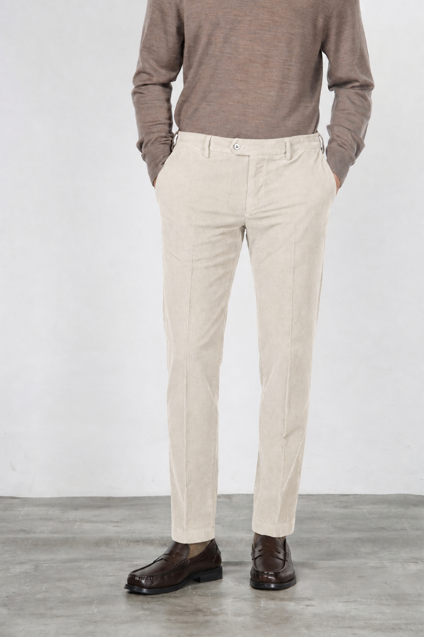 New York pantalone chino uomo in velluto 2000 righe stretch regular fit ①