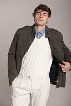 Foto 3 New York Time 1 Pinces pantalone chino uomo in gabardina regular fit