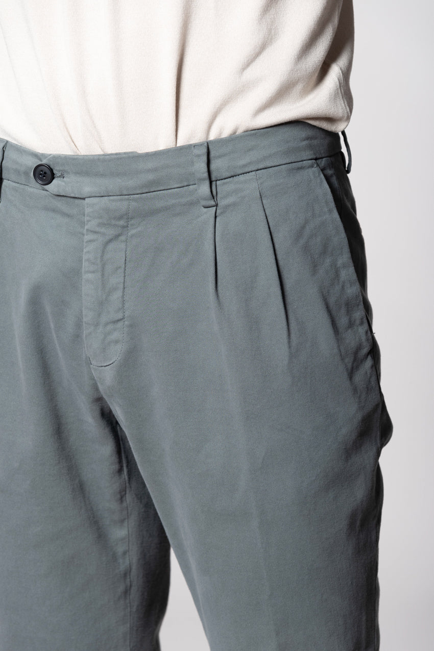 New York Time 2 Pinces Herren Chinohose aus Baumwolle und Wolle Regular Fit