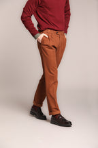 Foto 4 New York Time 2 Pinces pantalone chino uomo in cotone lana regular fit