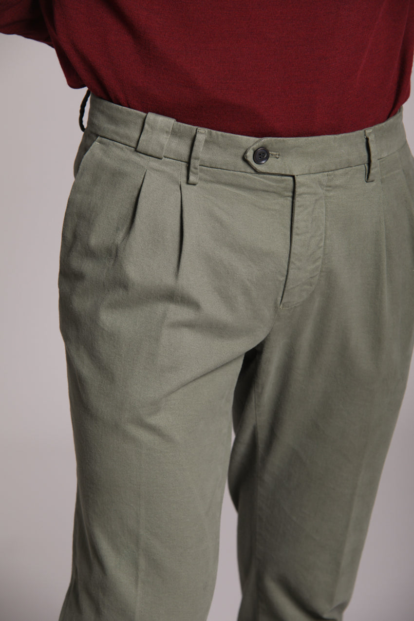 Foto 2 New York Time 2 Pinces pantalone chino uomo in cotone lana regular fit