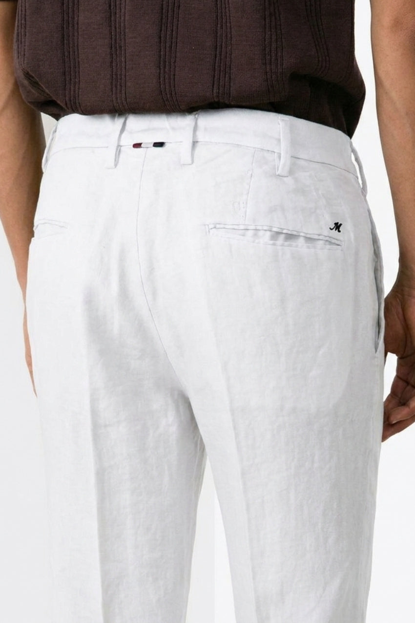 New York Icon Flex pantalone chino uomo in twill lino e cotone regular fit