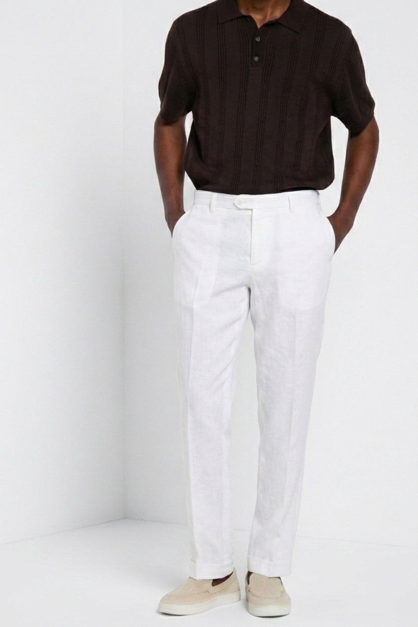 Dettaglio vita pantalone chino uomo New York Icon Flex Mason's bianco in twill SS26