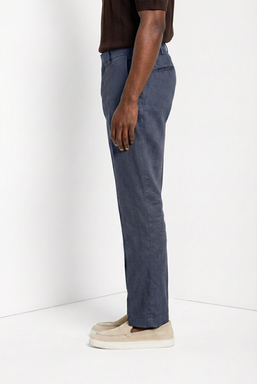 New York Icon Flex pantalone chino uomo in twill lino e cotone regular fit