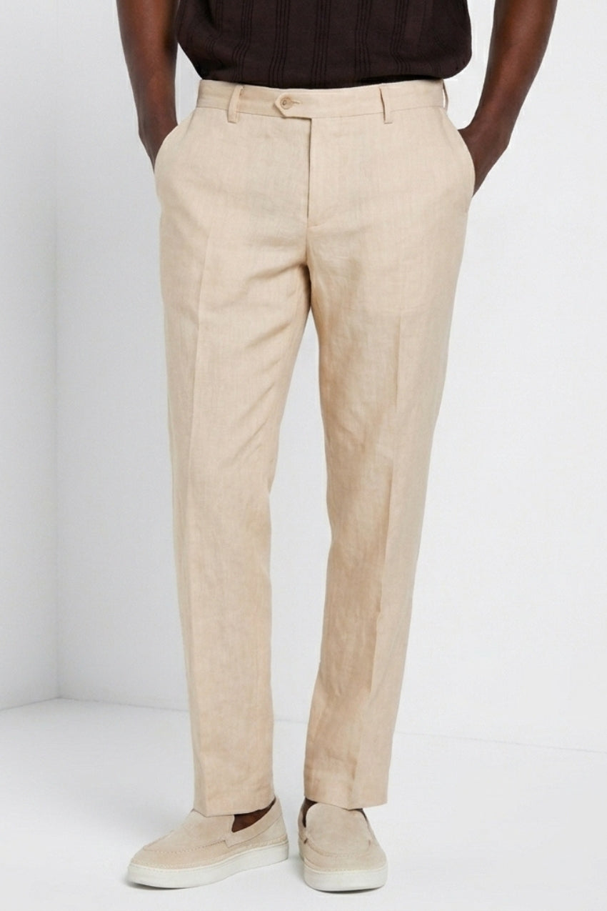 Dettaglio vita pantalone chino uomo New York Icon Flex Mason's beige chiaro in twill SS26