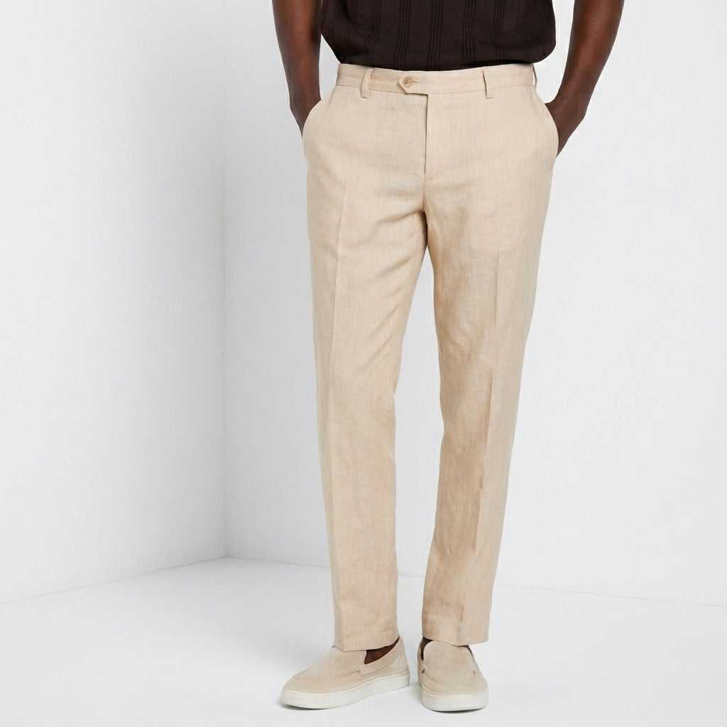New York Icon Flex men's chino pants in linen and cotton twill regular fit