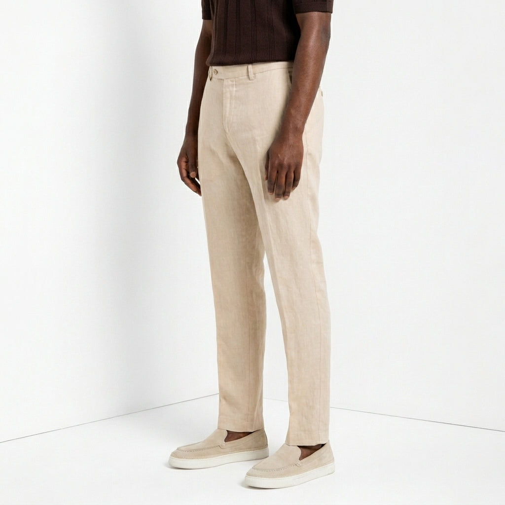 New York Icon Flex men's chino pants in linen and cotton twill regular fit