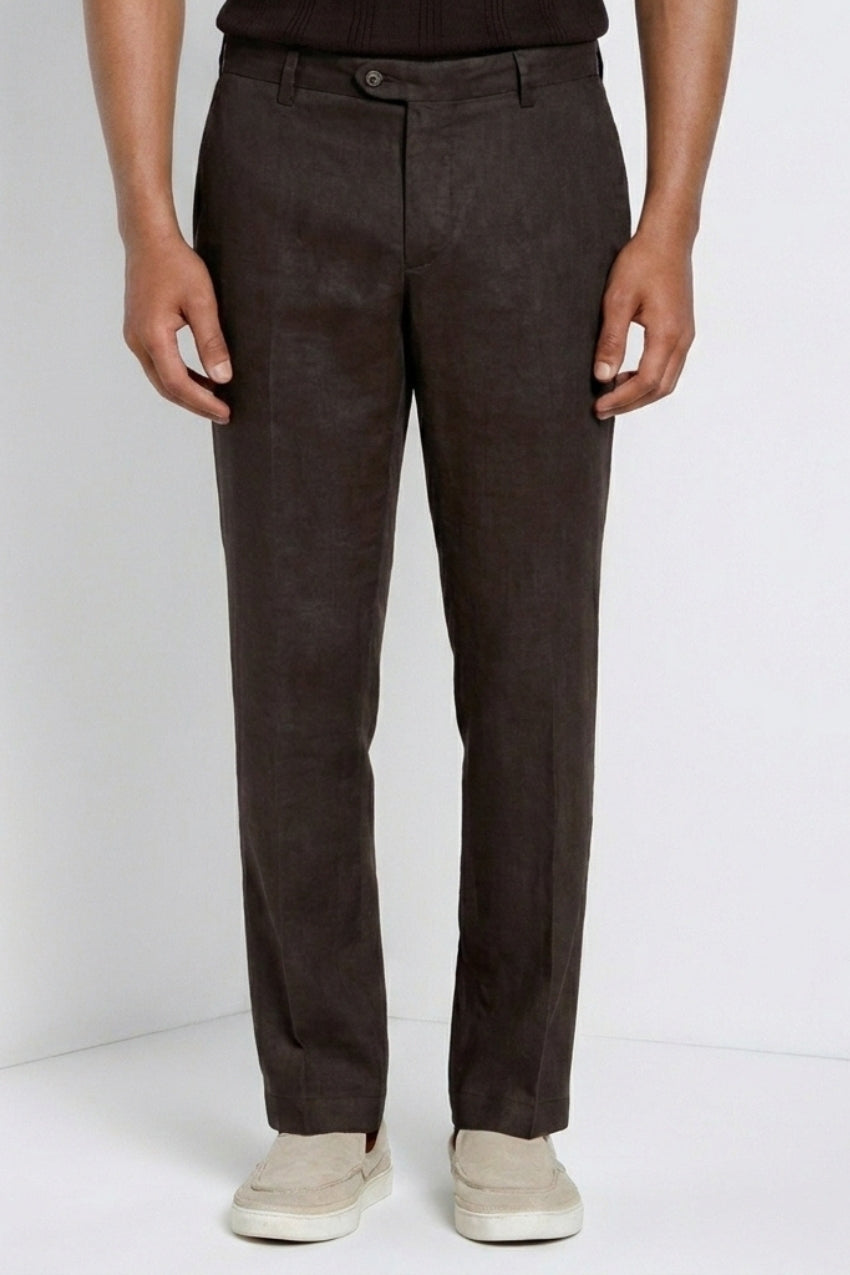 New York Icon Flex pantalone chino uomo in twill lino e cotone regular fit