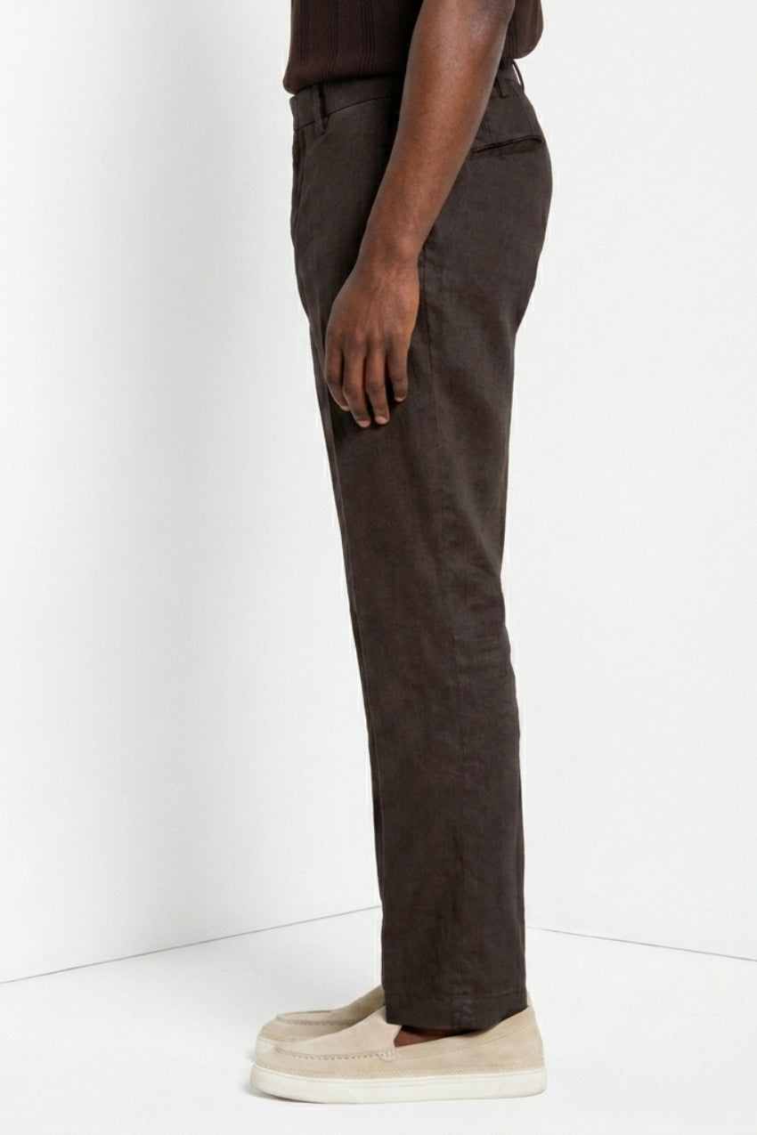 New York Icon Flex pantalone chino uomo in twill lino e cotone regular fit