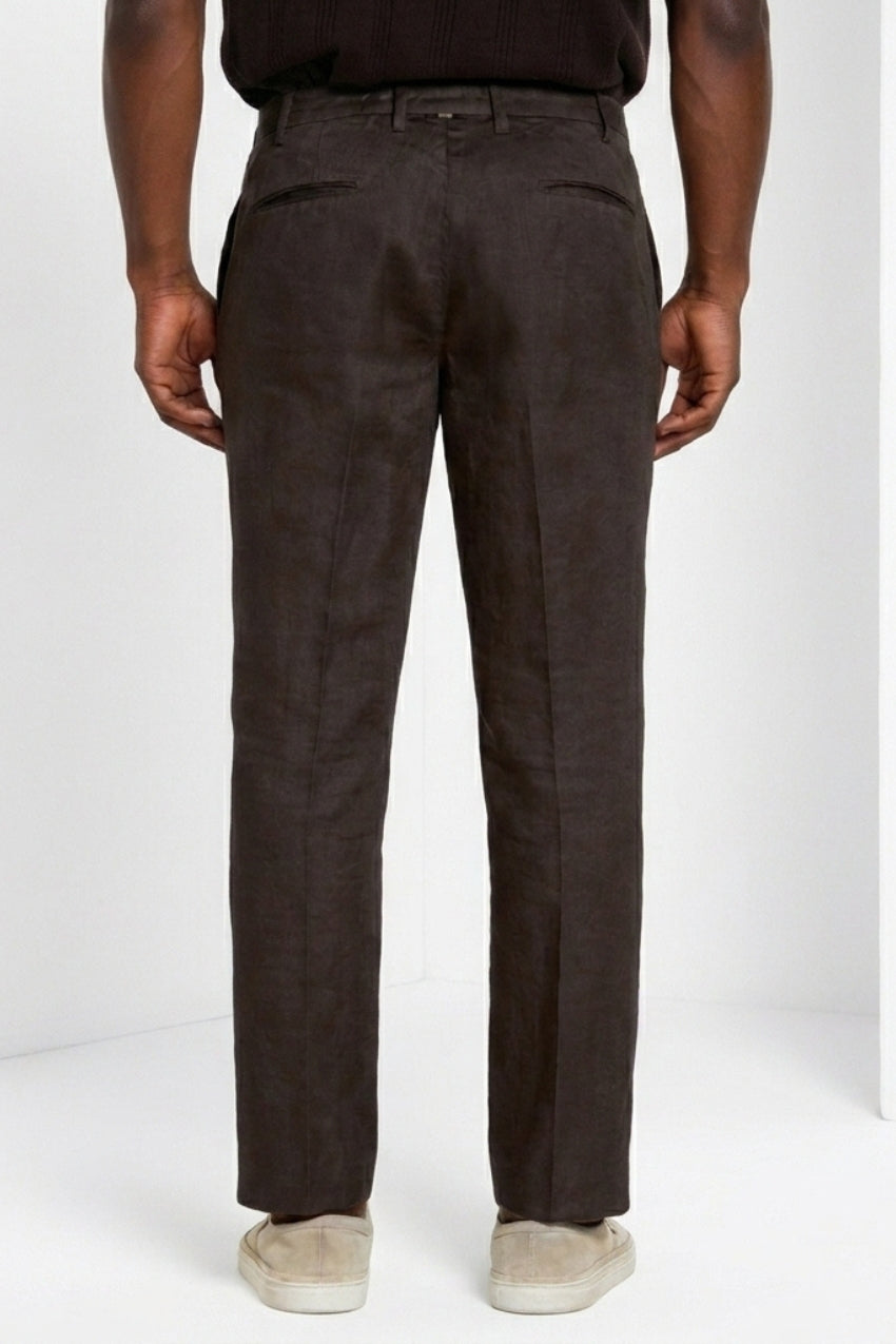 New York Icon Flex pantalone chino uomo in twill lino e cotone regular fit