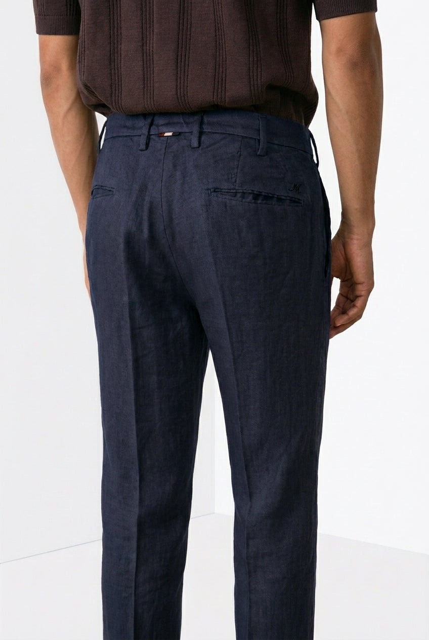 New York Icon Flex pantalone chino uomo in twill lino e cotone regular fit