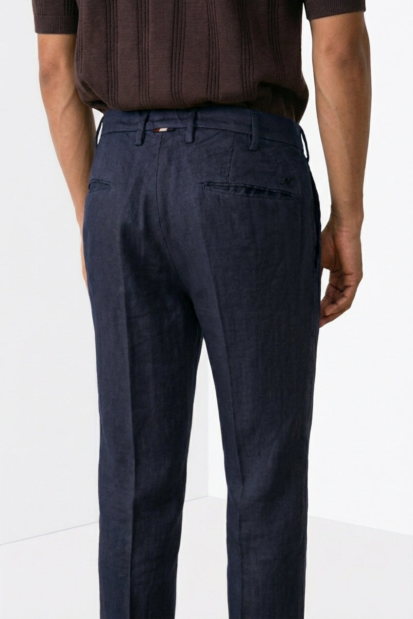 New York Icon Flex pantalone chino uomo in twill lino e cotone regular fit