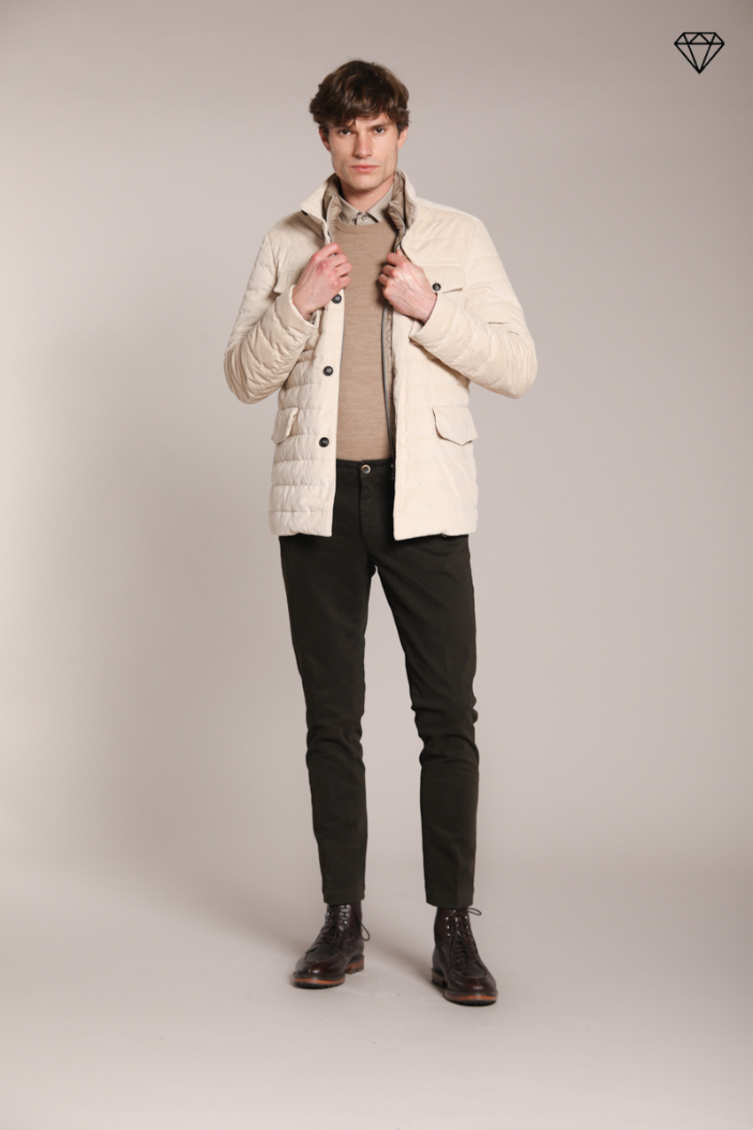 Foto 5 Milano pantalone chino uomo in gabardina stretch extra slim fit ①