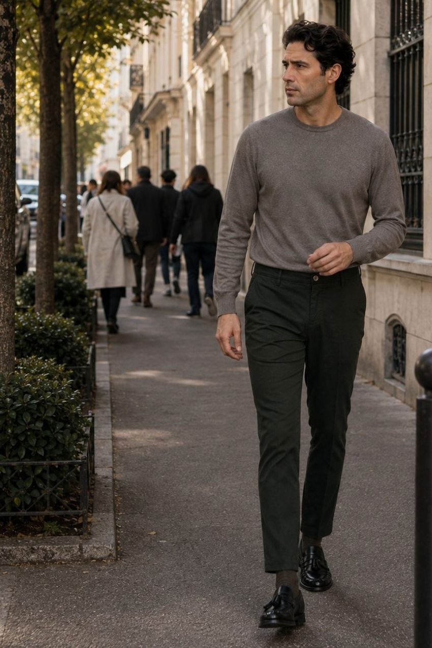Milano men’s chino pants in stretch gabardine extra slim fit ①