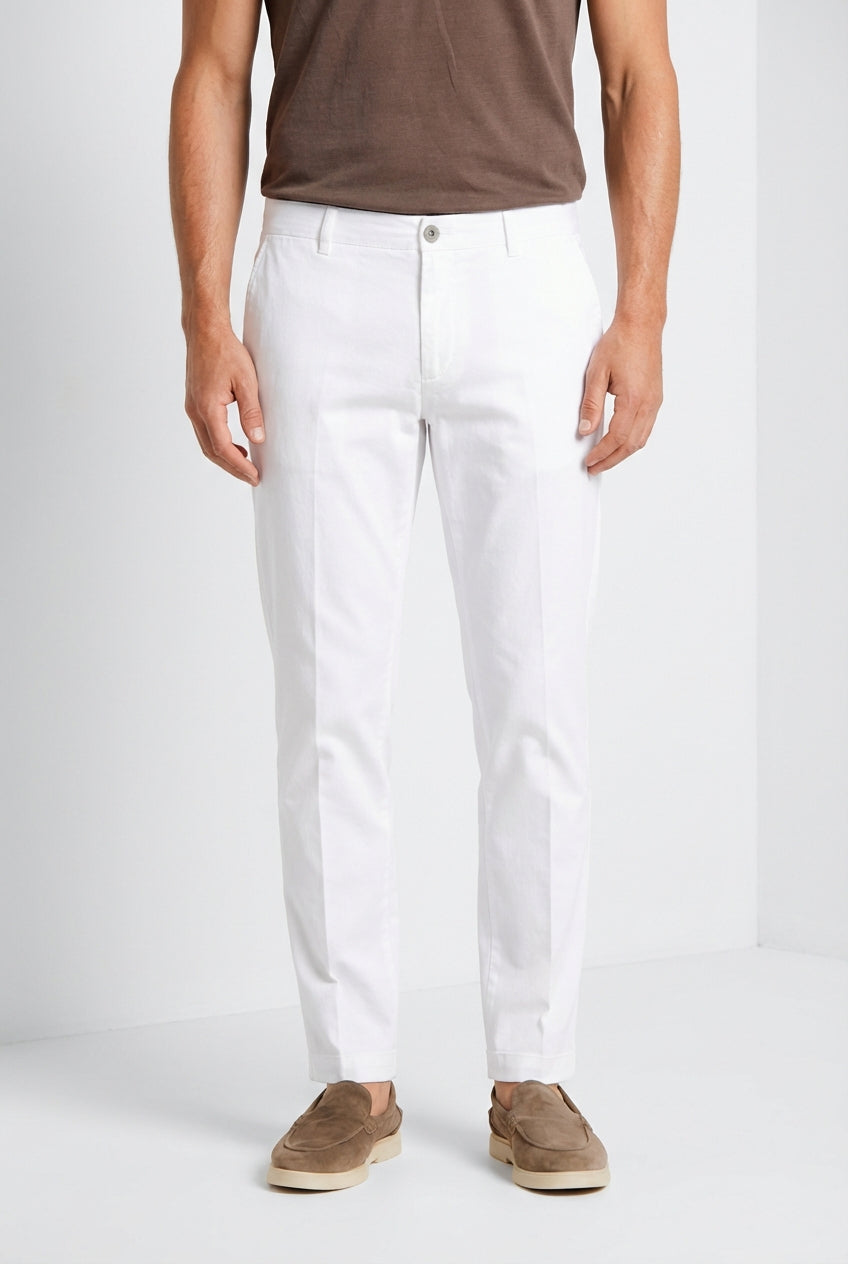 Milano pantalon chino homme en gabardine stretch extra slim fit ①