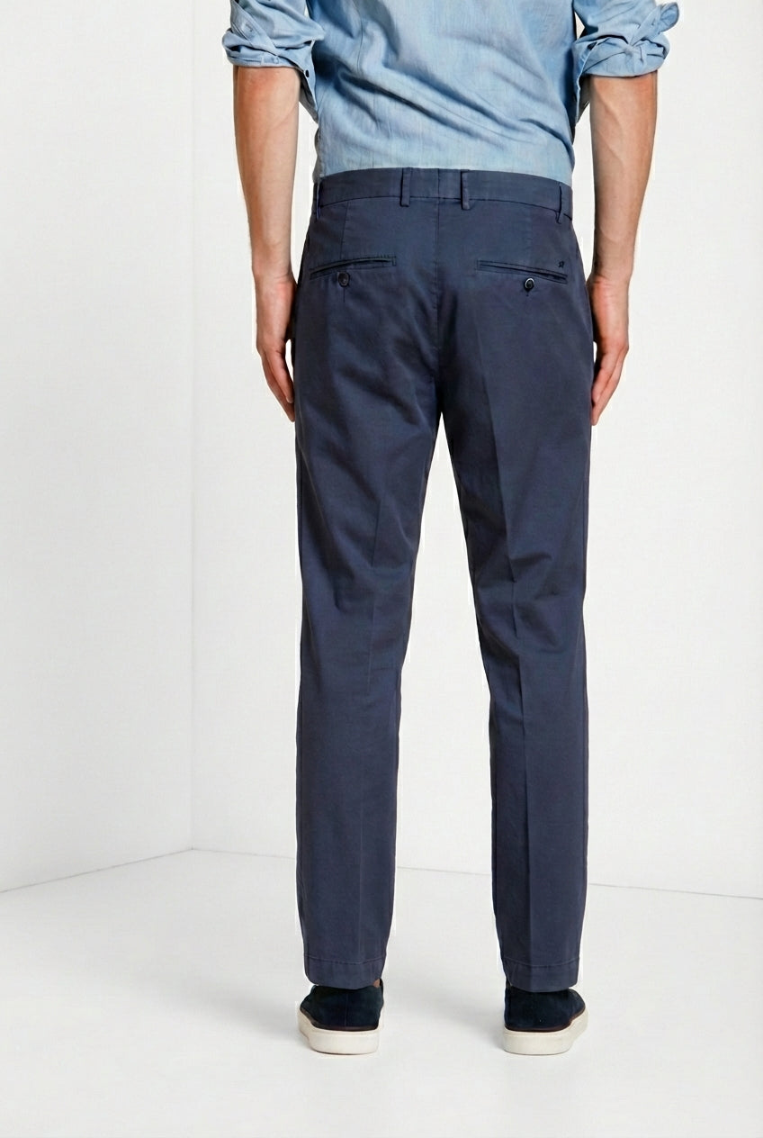 Milano pantalone chino uomo in gabardina stretch extra slim fit ①