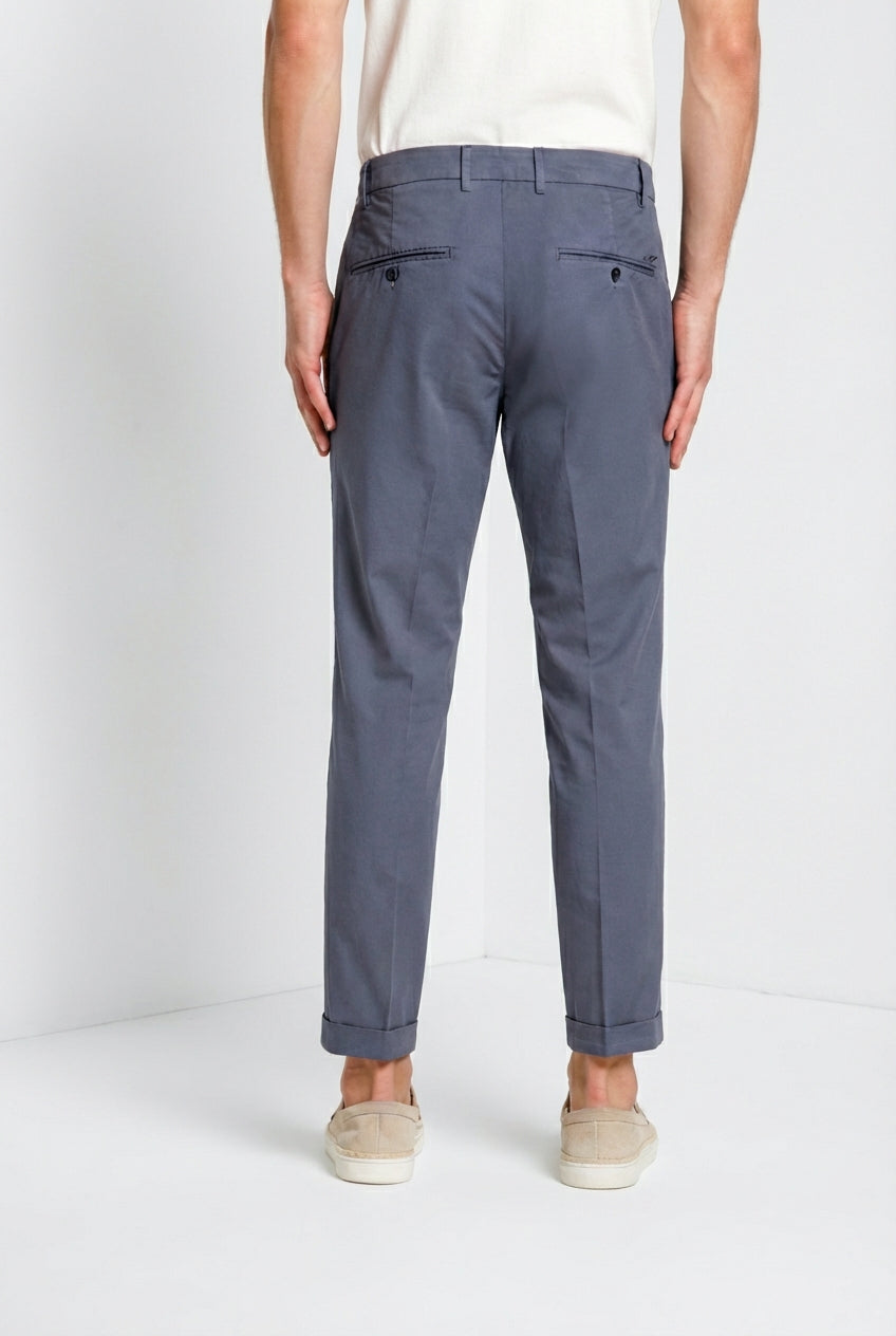 Milano pantalone chino uomo in gabardina stretch extra slim fit ①